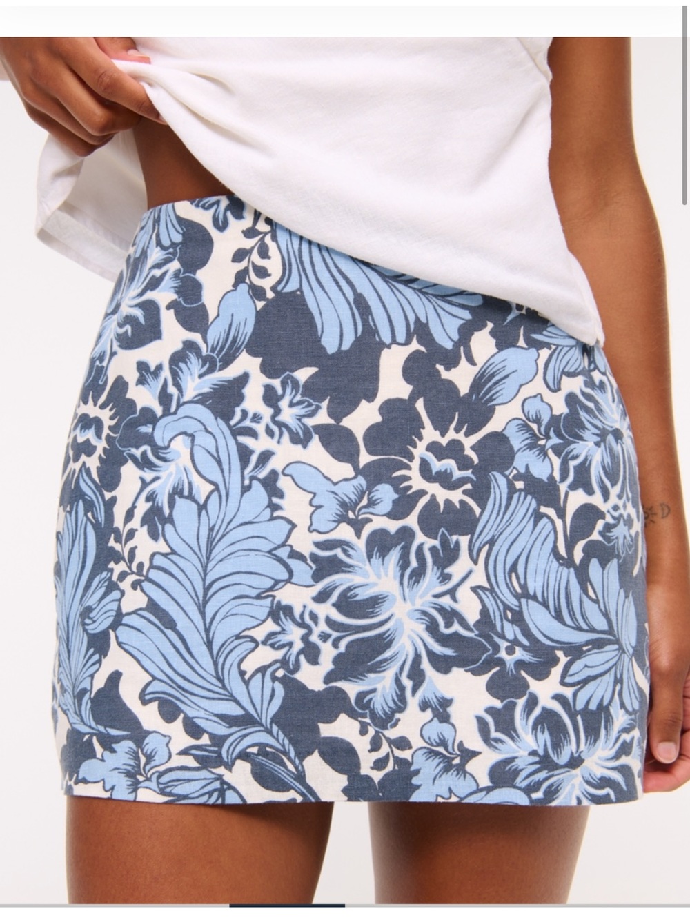 Abercrombie & Fitch Blue Floral Mini Skirt